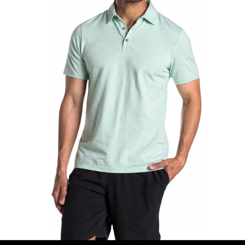 Z By Zella In Game Knit Golf Polo Green Marine Medium